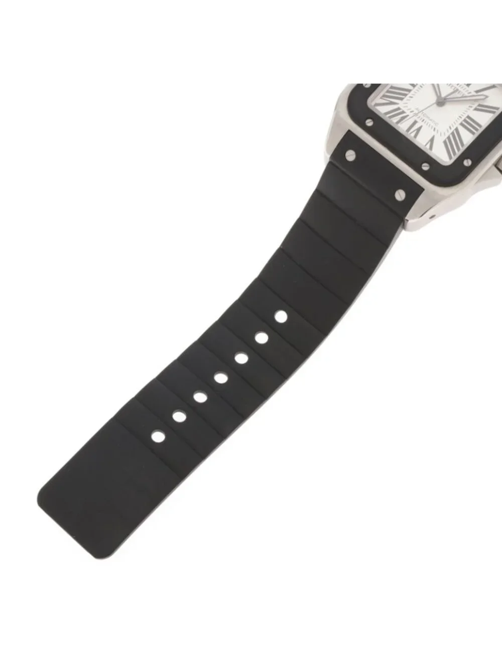 Cartier Santos 100 LM Watch Stainless Steel Silver Dial